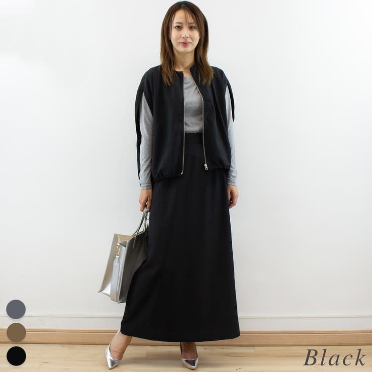 ブラック | ドレープナロースカート | A.NATALY