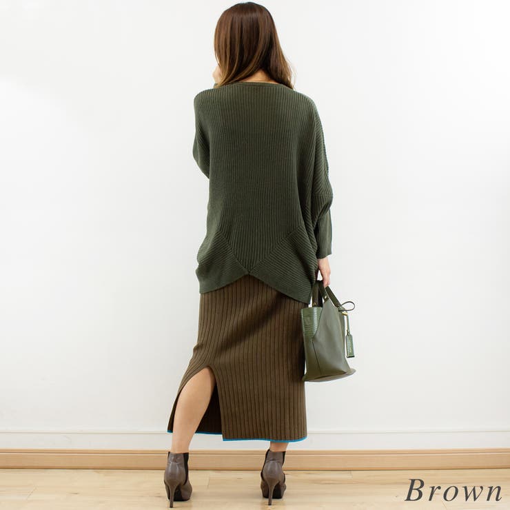 カラーヘムワイドリブニットタイトスカート | A.NATALY | 詳細画像2 