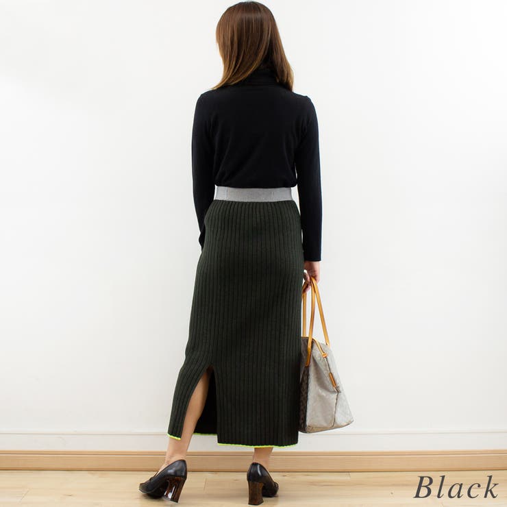 カラーヘムワイドリブニットタイトスカート | A.NATALY | 詳細画像6 