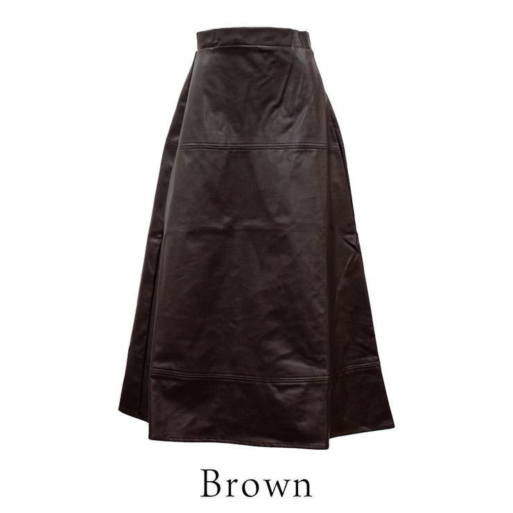 フェイクレザーステッチセミフレアスカート | A.NATALY | 詳細画像8 