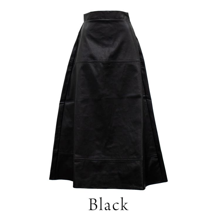 フェイクレザーステッチセミフレアスカート | A.NATALY | 詳細画像9 