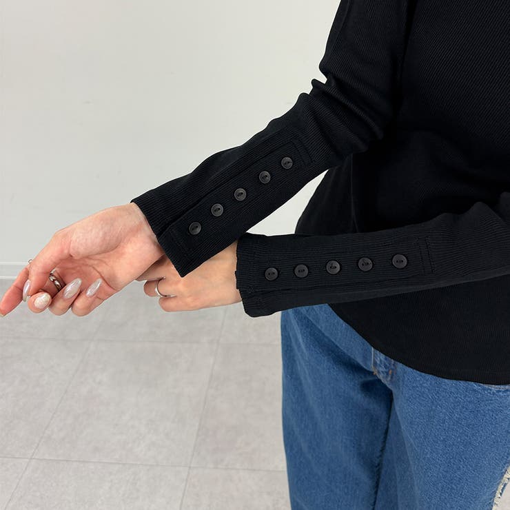 袖口ボタンリブロングTシャツ | A.NATALY | 詳細画像11 