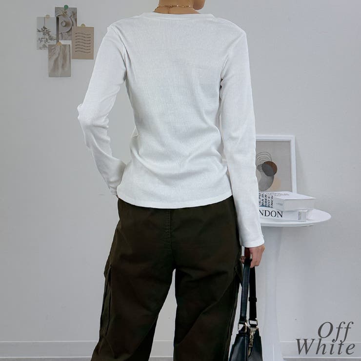 袖口ボタンリブロングTシャツ | A.NATALY | 詳細画像1 