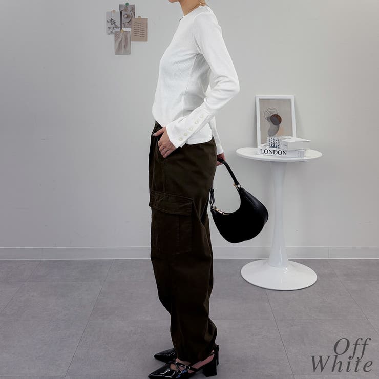 袖口ボタンリブロングTシャツ | A.NATALY | 詳細画像2 