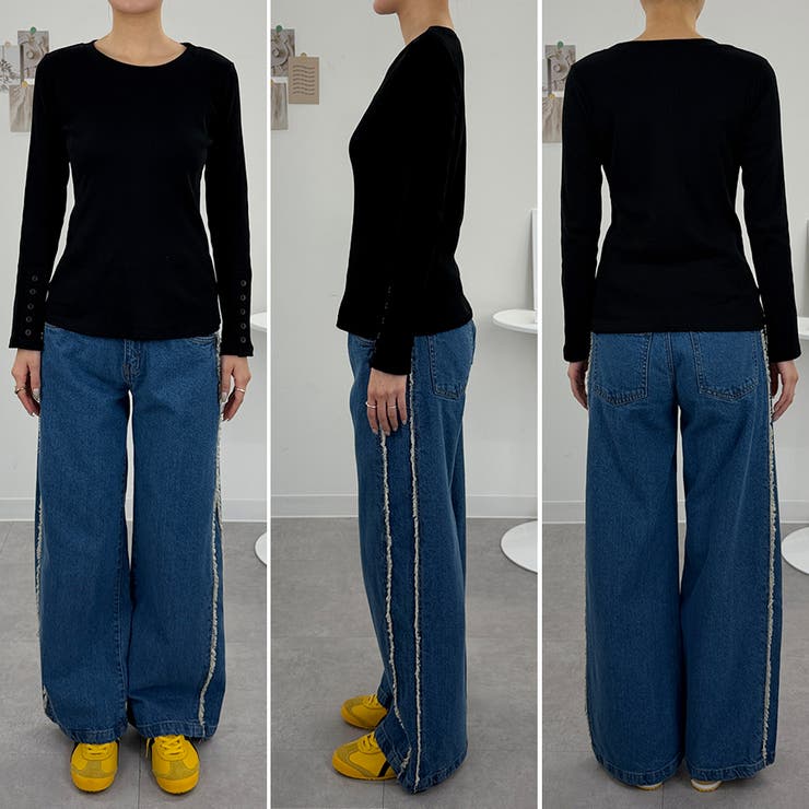 袖口ボタンリブロングTシャツ | A.NATALY | 詳細画像7 