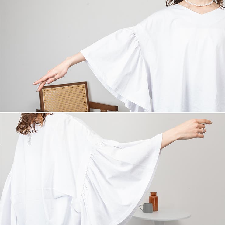 ドロップショルダーギャザースリーブカットソー | A.NATALY | 詳細画像18 