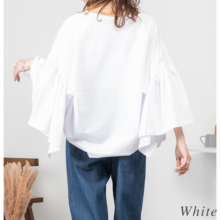 ドロップショルダーギャザースリーブカットソー | A.NATALY | 詳細画像3 