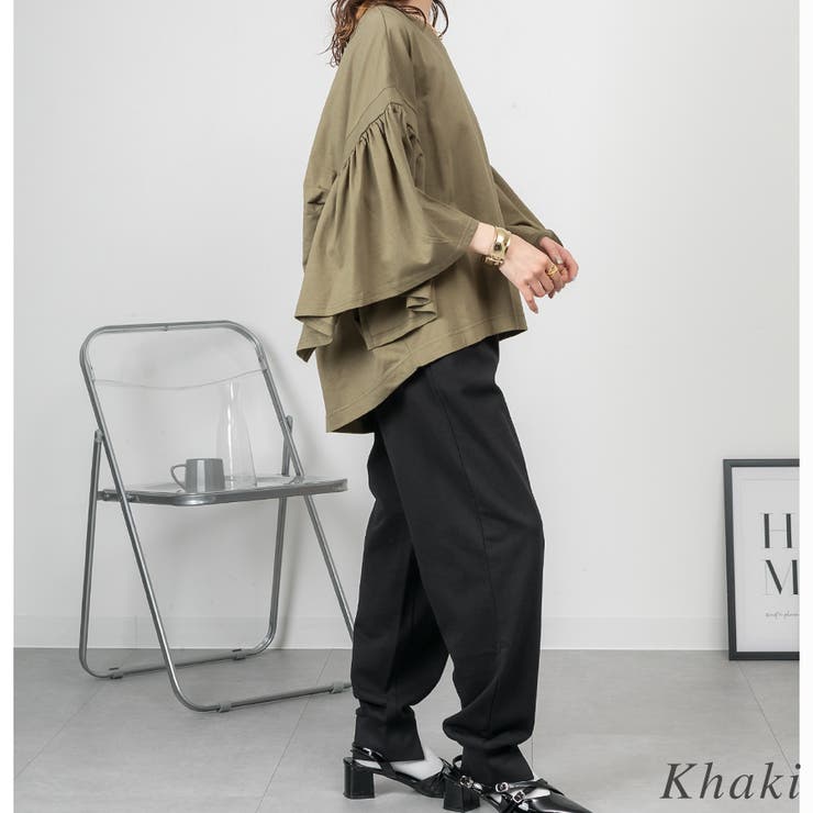 ドロップショルダーギャザースリーブカットソー | A.NATALY | 詳細画像6 