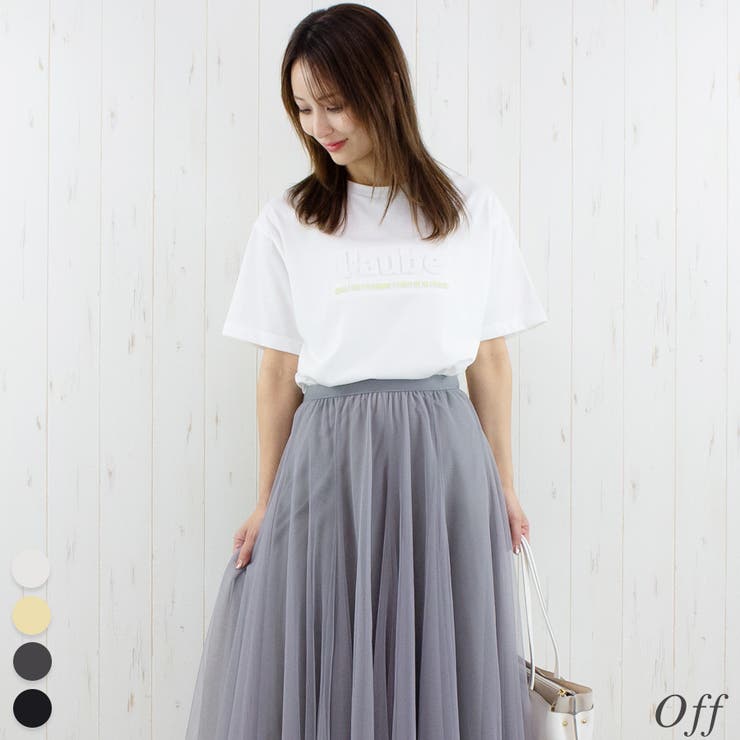 オフ | 接触冷感エンボス加工プリントTシャツ | A.NATALY