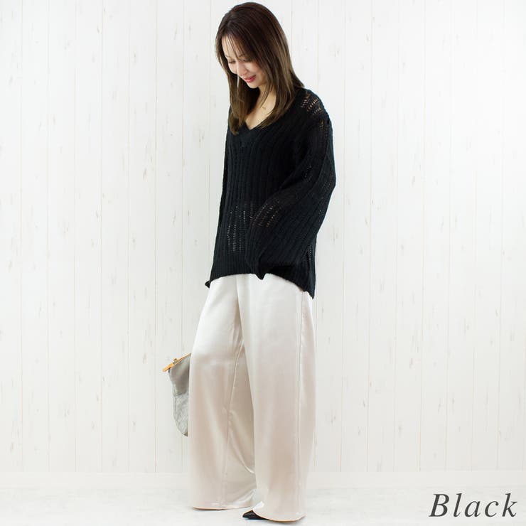 透かし編みⅤネックプルオーバー | A.NATALY | 詳細画像8 