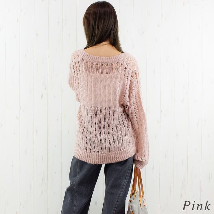 透かし編みⅤネックプルオーバー | A.NATALY | 詳細画像1 