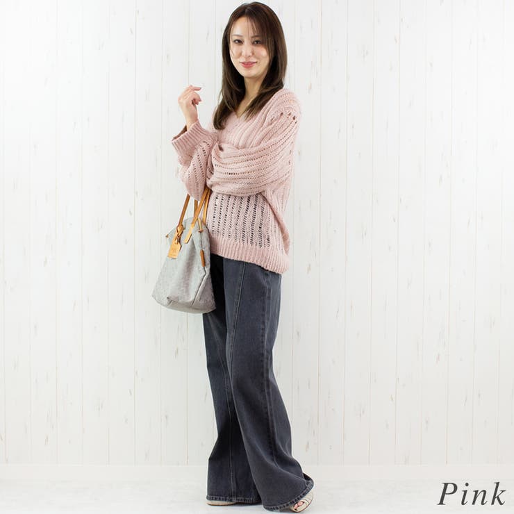 透かし編みⅤネックプルオーバー | A.NATALY | 詳細画像2 