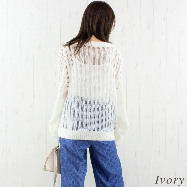 透かし編みⅤネックプルオーバー | A.NATALY | 詳細画像3 