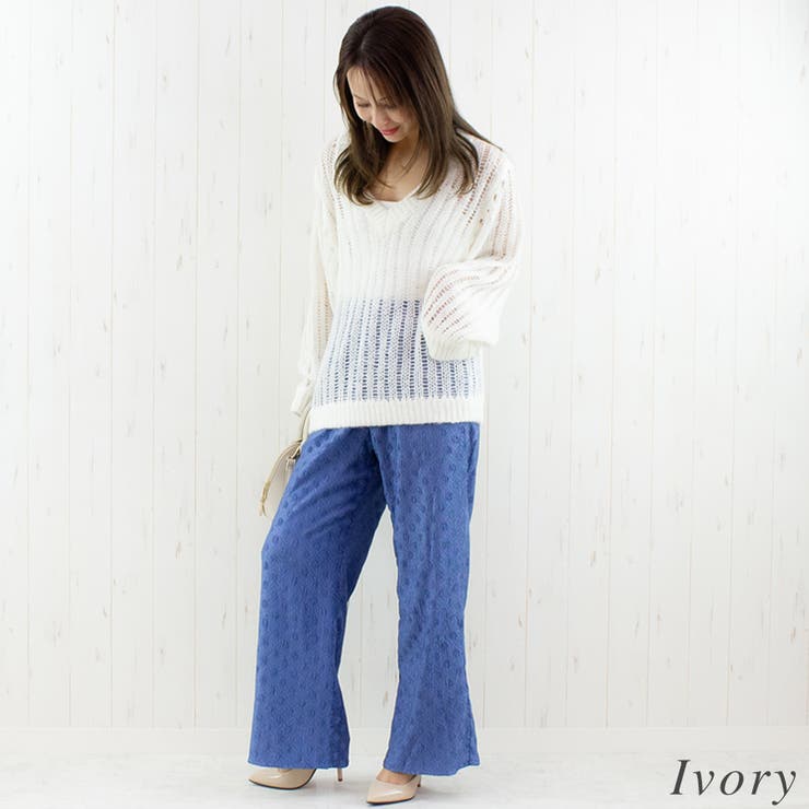 透かし編みⅤネックプルオーバー | A.NATALY | 詳細画像4 