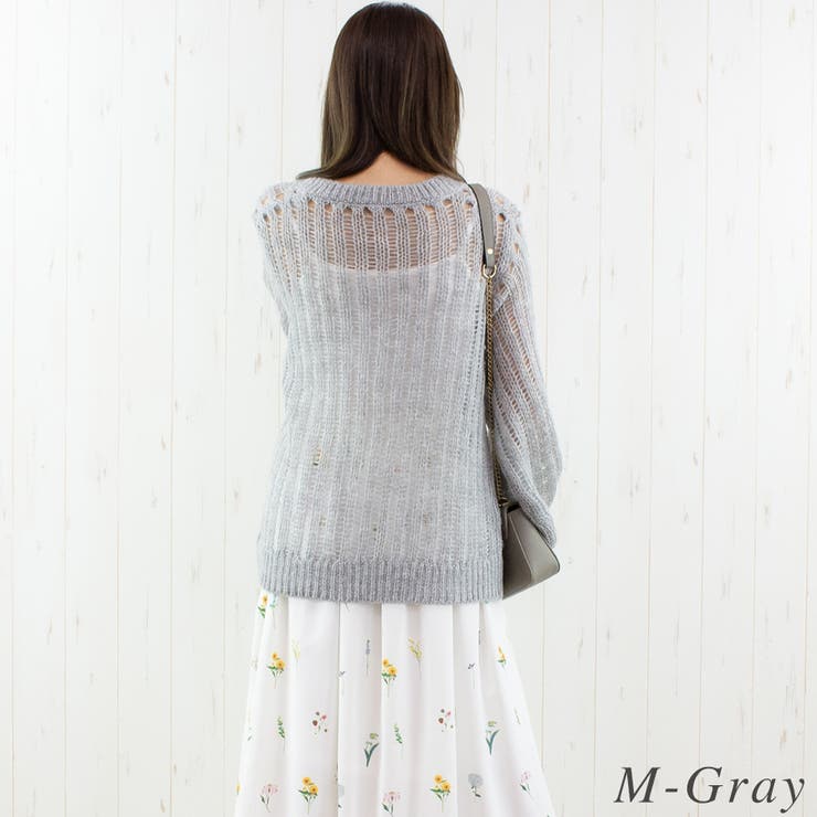透かし編みⅤネックプルオーバー | A.NATALY | 詳細画像5 
