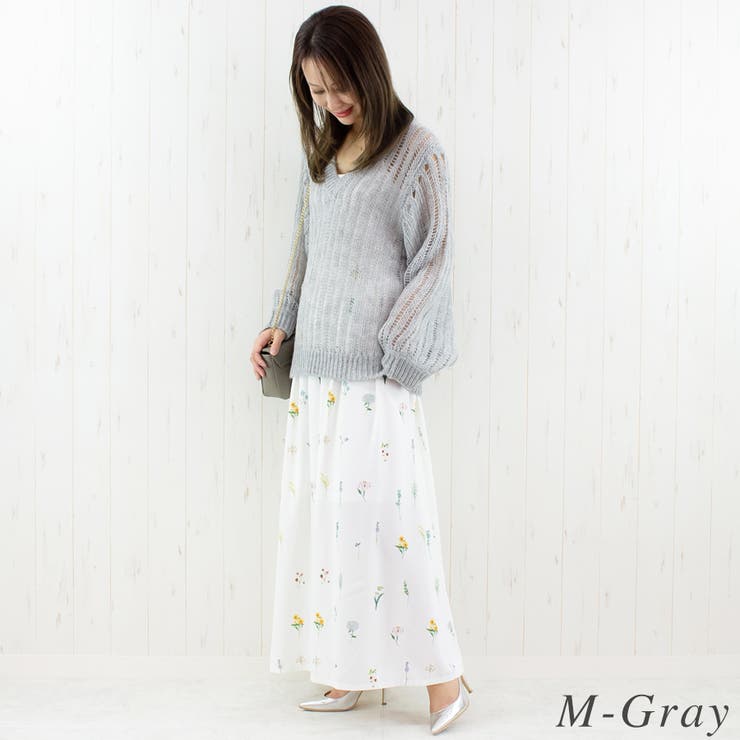 透かし編みⅤネックプルオーバー | A.NATALY | 詳細画像6 