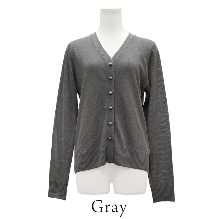 麻タッチメタル釦シアーカーディガン | A.NATALY | 詳細画像11 