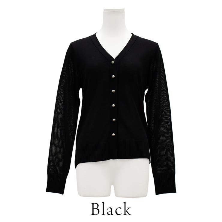 麻タッチメタル釦シアーカーディガン | A.NATALY | 詳細画像12 