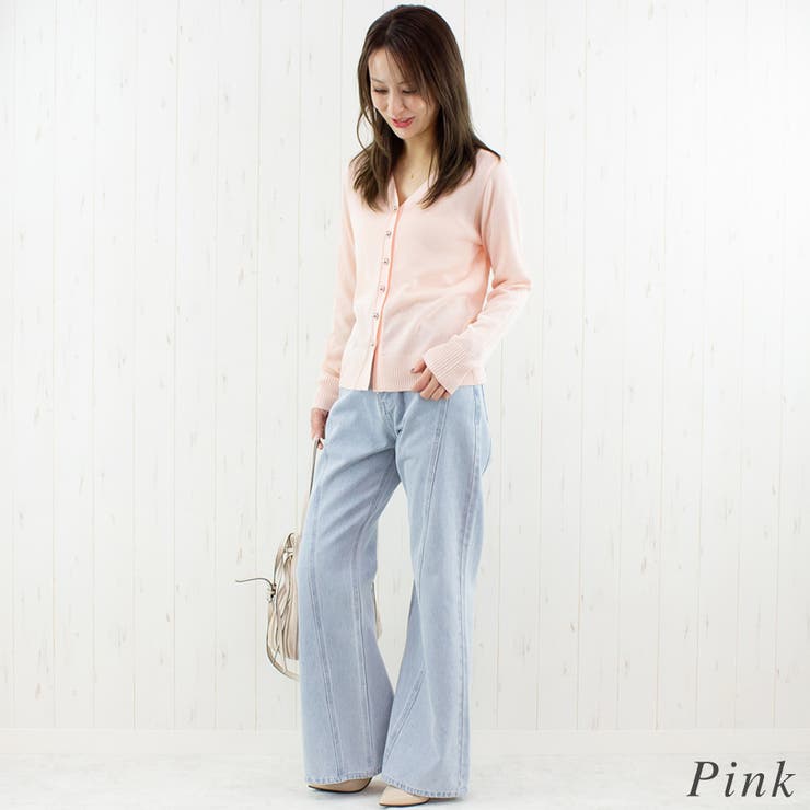 麻タッチメタル釦シアーカーディガン | A.NATALY | 詳細画像2 