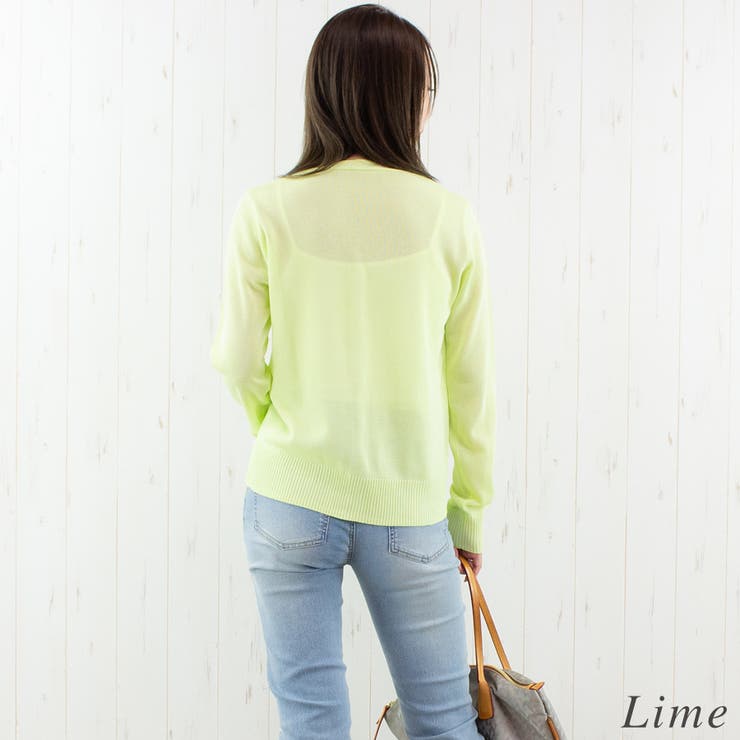 麻タッチメタル釦シアーカーディガン | A.NATALY | 詳細画像3 