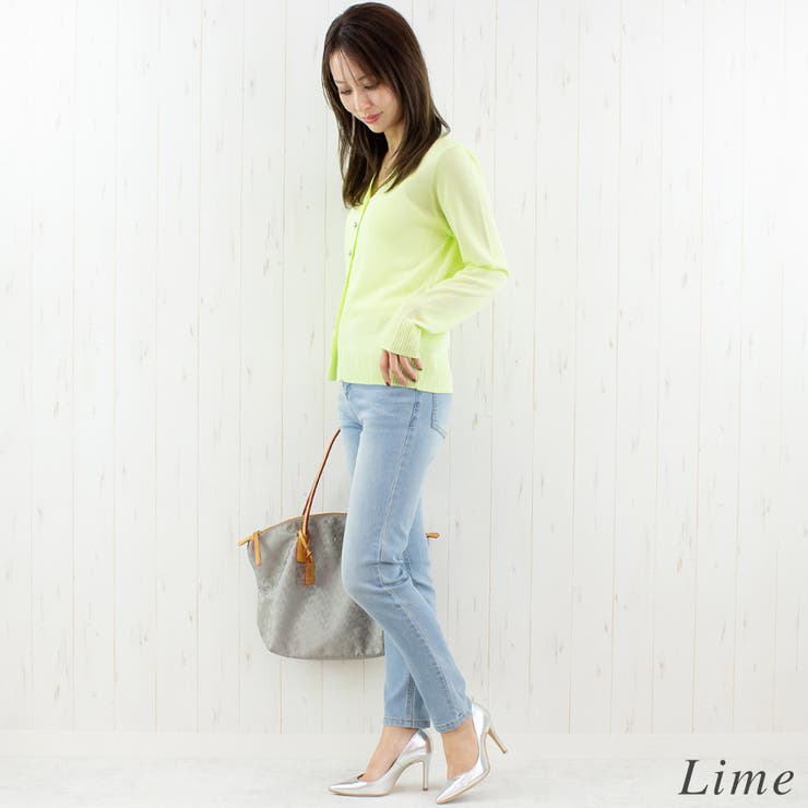 麻タッチメタル釦シアーカーディガン | A.NATALY | 詳細画像4 