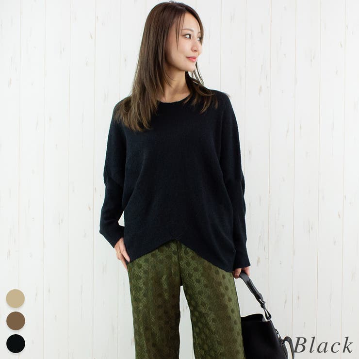 ブラック | ブークレモモンガニットプルオーバー | A.NATALY