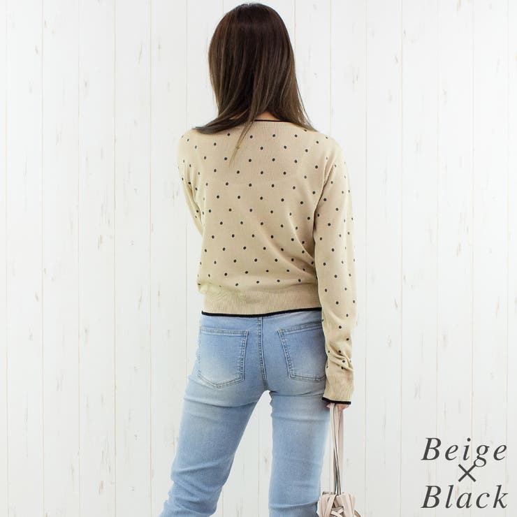 麻ライクドット配色カーデ | A.NATALY | 詳細画像2 
