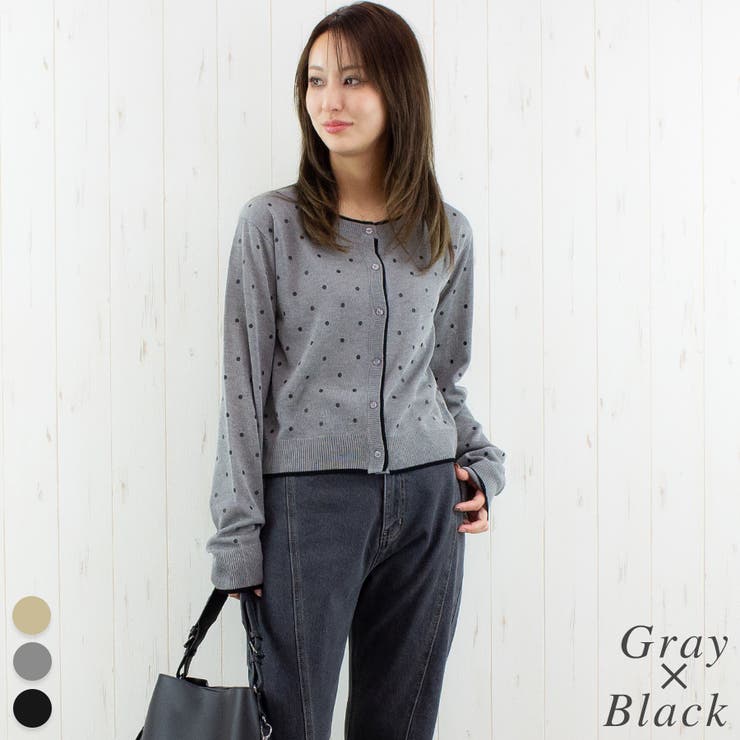 麻ライクドット配色カーデ | A.NATALY | 詳細画像4 