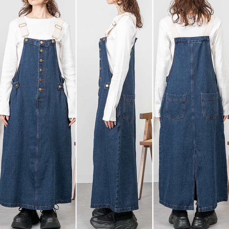 配色ショルダーデニムサロペットスカート | A.NATALY | 詳細画像10 