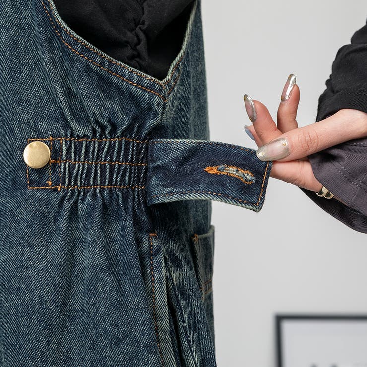 配色ショルダーデニムサロペットスカート | A.NATALY | 詳細画像15 