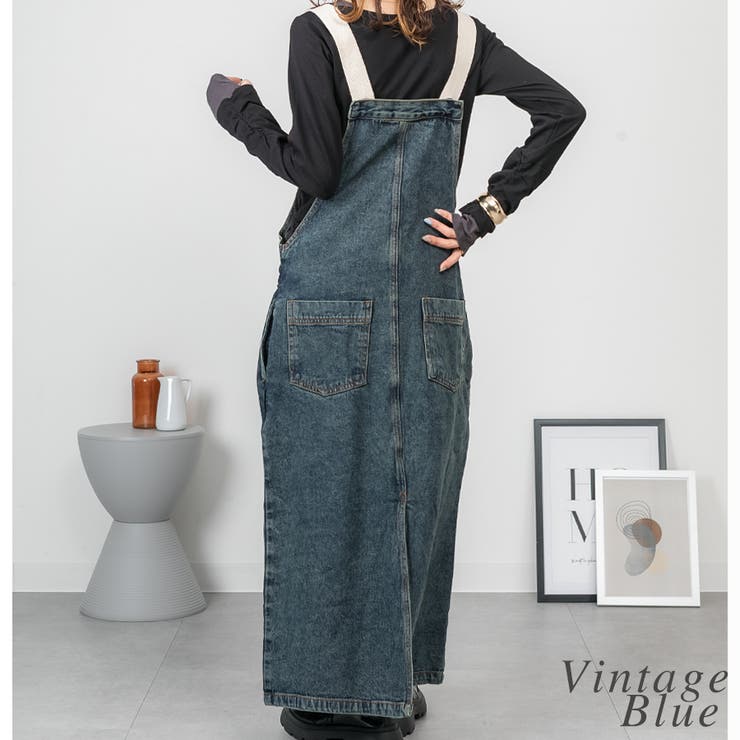 配色ショルダーデニムサロペットスカート | A.NATALY | 詳細画像2 