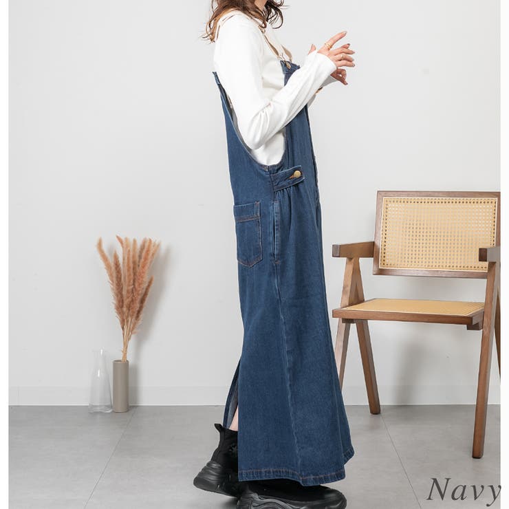 配色ショルダーデニムサロペットスカート | A.NATALY | 詳細画像3 