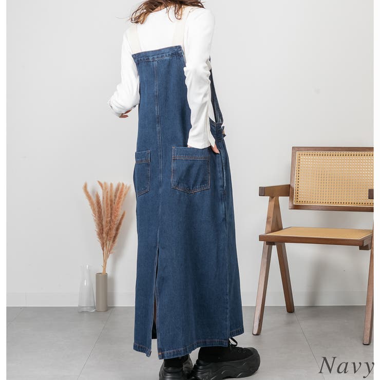 配色ショルダーデニムサロペットスカート | A.NATALY | 詳細画像4 