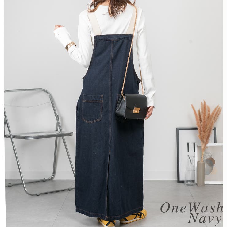 配色ショルダーデニムサロペットスカート | A.NATALY | 詳細画像6 