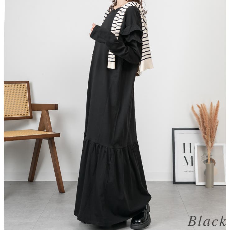 ダブルフリル長袖ワンピース | A.NATALY | 詳細画像1 