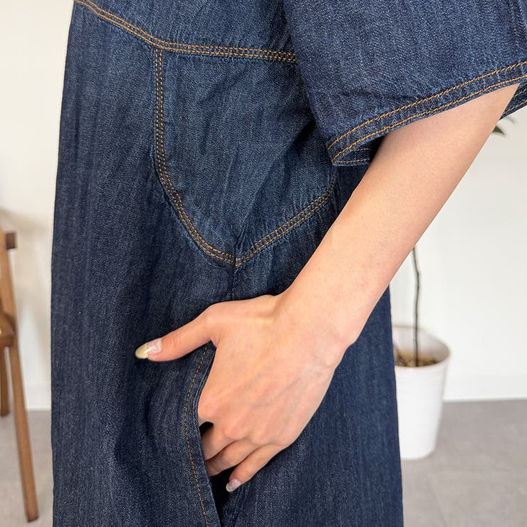 ライトオンスデニムスキッパーネックシャツワンピース | A.NATALY | 詳細画像14 