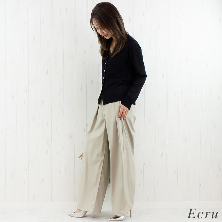ウォッシャブルフェイクレザータックワイドパンツ | A.NATALY | 詳細画像2 