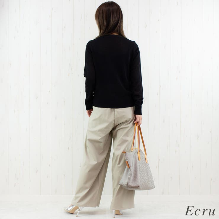 ウォッシャブルフェイクレザータックワイドパンツ | A.NATALY | 詳細画像3 