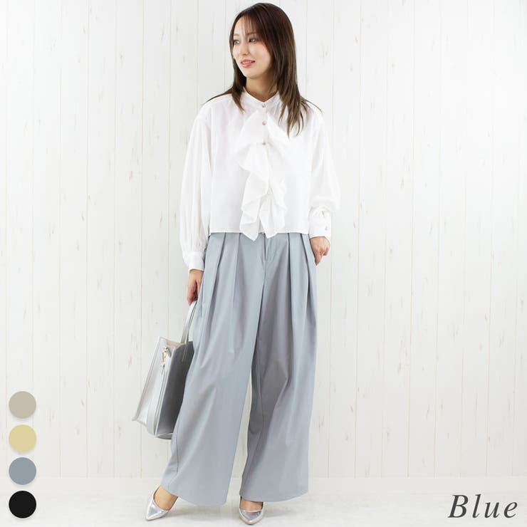 ウォッシャブルフェイクレザータックワイドパンツ | A.NATALY | 詳細画像7 