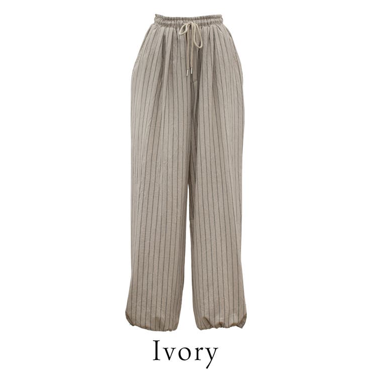 リネンライクストライプタックイージーパンツ | A.NATALY | 詳細画像7 