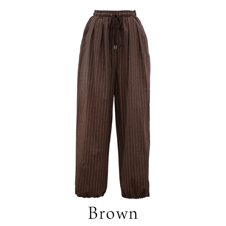 リネンライクストライプタックイージーパンツ | A.NATALY | 詳細画像8 