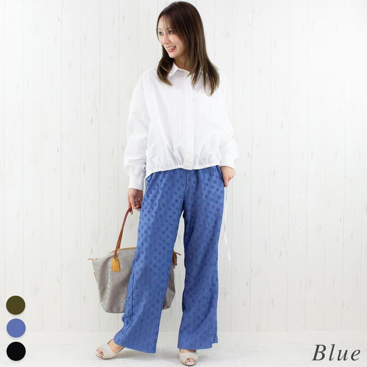 ブルー | ウネウネドットパンツ | A.NATALY