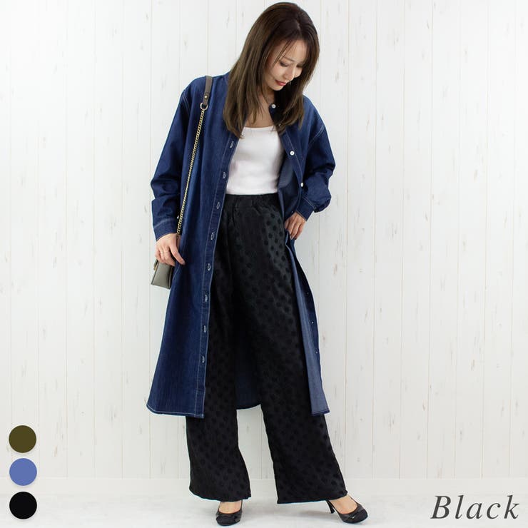 ブラック | ウネウネドットパンツ | A.NATALY