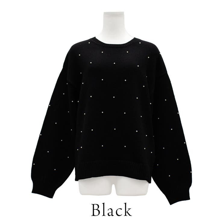 ブラック | ドットパールニット | A.NATALY