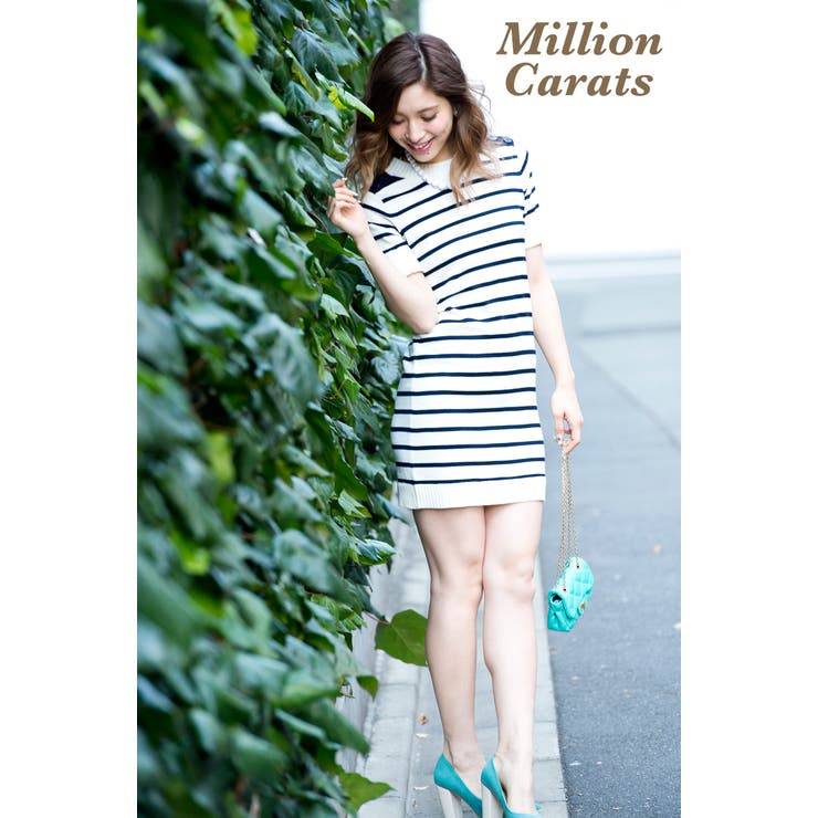 ボーダーニットワンピ Million Carats ミリオンカラッツ 品番 Actw A Nataly アナタリー のレディースファッション通販 Shoplist ショップリスト