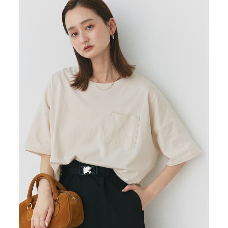 ポケット付きTシャツ コットン100% ラウンドヘム | ad thie | 詳細画像29 