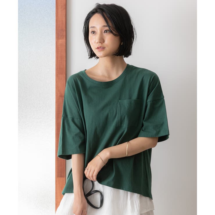 ポケット付きTシャツ コットン100% ラウンドヘム | ad thie | 詳細画像46 