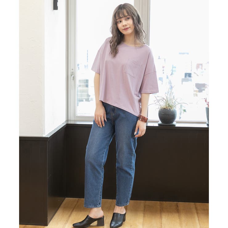 ポケット付きTシャツ コットン100% ラウンドヘム | ad thie | 詳細画像49 