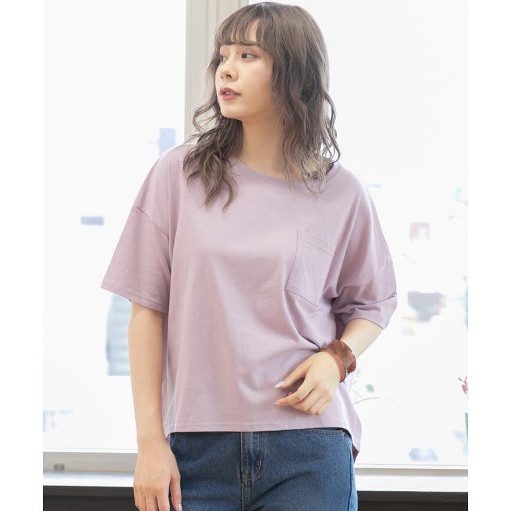 ポケット付きTシャツ コットン100% ラウンドヘム | ad thie | 詳細画像50 