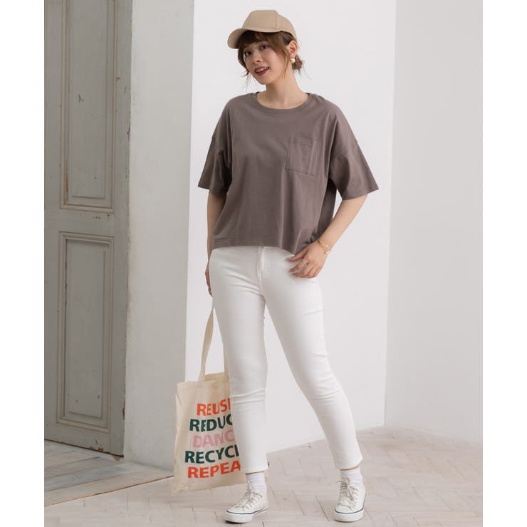 ポケット付きTシャツ コットン100% ラウンドヘム | ad thie | 詳細画像51 